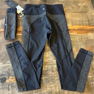 Lululemon reflective speed tights with matching head band Sz 2